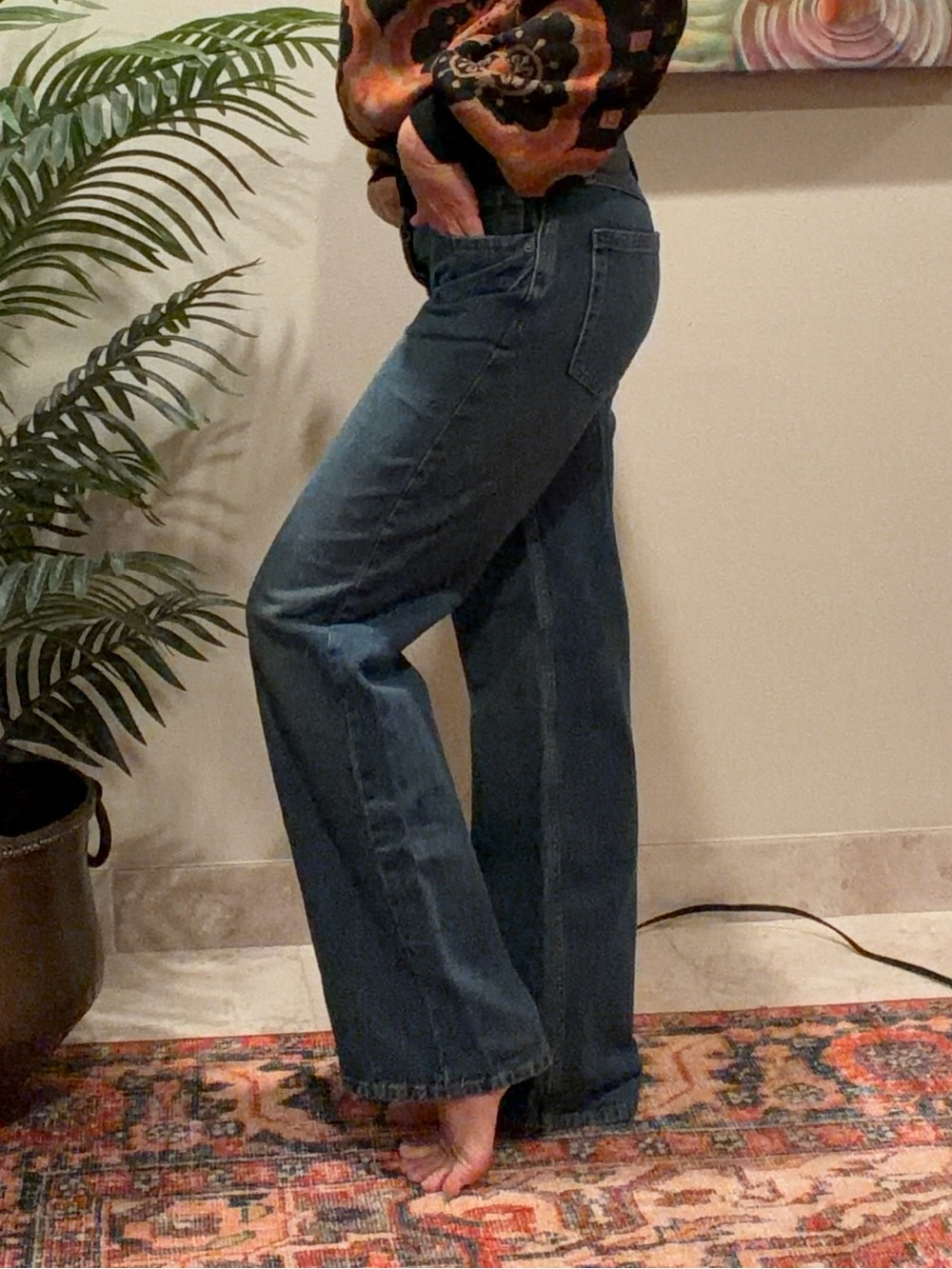 We The Free Flare Wide-Leg Jeans in Deep Denim Blue